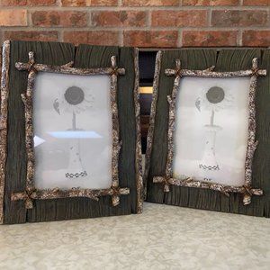 TREE TRUNK 4" X 6" PICTURE FRAMES SET OF 2 by PACIFIC